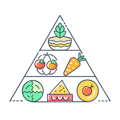 food pyramid icon, food pyramid vector illustration-simple illustration of food pyramid, perfect for food pyramid logos and icons