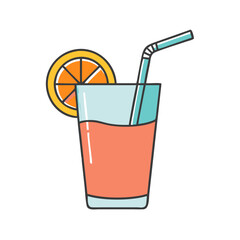 juice glass icon, juice glass vector illustration-simple illustration of juice glass, perfect for juice glass logos and icons