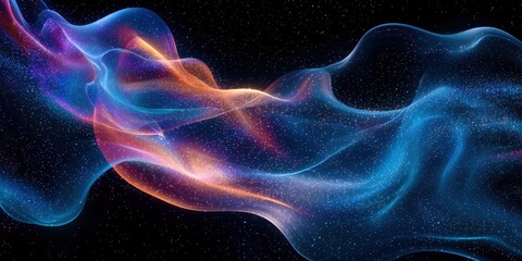 Obraz premium Blue and orange wave in space