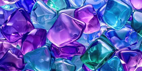 Bunch of colorful glass pieces