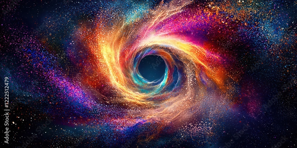 Canvas Prints colorful swirl of space dust with a hole in the middle