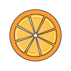 Obraz premium orange slice icon, orange slice vector illustration-simple illustration of orange slice, perfect for orange slice logos and icons