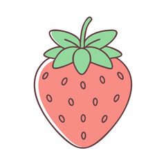 Obraz premium strawberry icon, strawberry vector illustration-simple illustration of strawberry, perfect for strawberry logos and icons