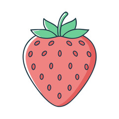 Obraz premium strawberry icon, strawberry vector illustration-simple illustration of strawberry, perfect for strawberry logos and icons