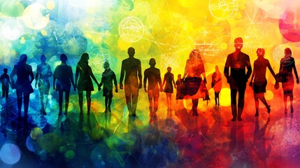 Social Dynamics Interpersonal Relationships Represented with Abstract Group Psychology and Behavioral Science Symbols