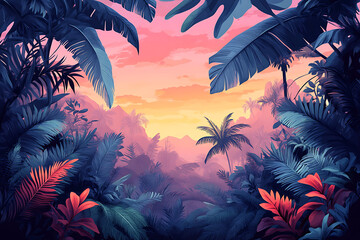 "Sunset Through the Leaves"
"In the Heart of Nature"
"Tropical Serenity"
"Golden Horizon"
"Lost in the Jungle"