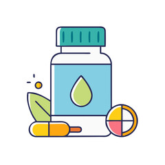 Fototapeta premium vitamin bottle icon, vitamin bottle vector illustration-simple illustration of vitamin bottle, perfect for vitamin bottle logos and icons