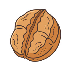 walnut icon, walnut vector illustration-simple illustration of walnut, perfect for walnut logos and icons