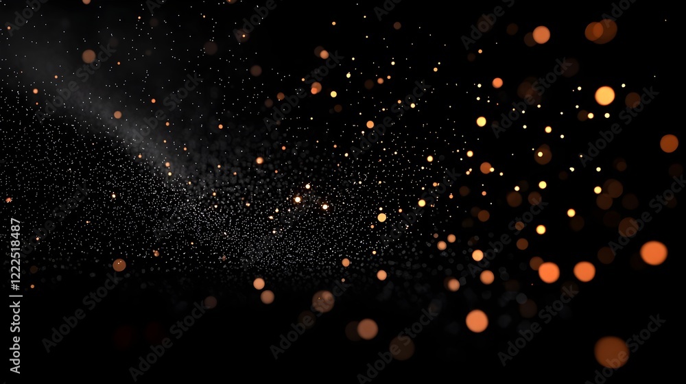 Poster dynamic abstract background with glowing particles and dust effects