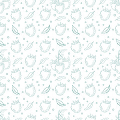 Cute green summer seamless pattern with doodle style illustrations. Simple design. Perfect decoration for textiles, gift paper and other printed products.