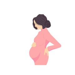 Pregnant woman, future mom,  concept illustration in cute vector style. Healthcare, pregnancy. Flat vector illustration isolated on white.