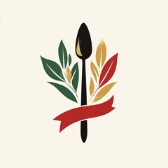 Naklejka premium Culinary Spoon Design, Gourmet Food Symbol, Restaurant Logo, Restaurant