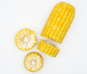 Corn Jagung manis kulit fresh food healthy vegetable isolated on white background