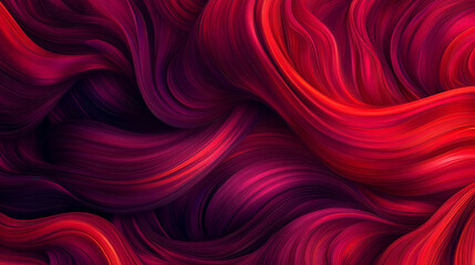 Dynamic red ribbons creating fluid brushstroke effect. Abstract digital design elements with gradient texture. Curve acrylic paint brush stroke. Realistic 3d vector set of liquid wave splatter.