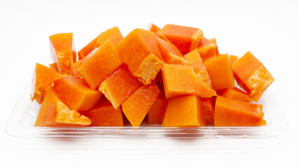 Fresh papaya isolated on white background