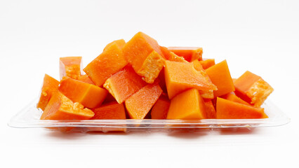 Fresh papaya isolated on white background