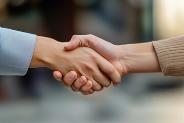 Close-up Business Handshake in Modern Office