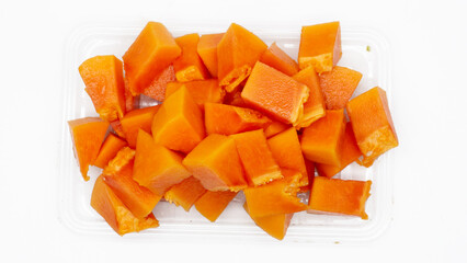 Fresh papaya isolated on white background