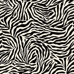 Seamless pattern with black and white zebra print texture