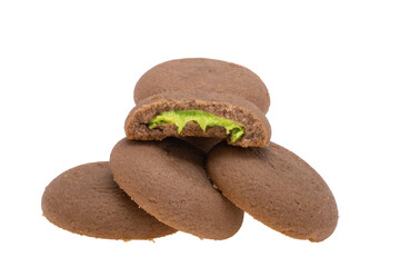 cookies with pistachio cream isolated