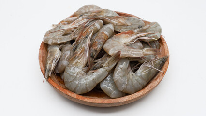 fresh shrimp with isolated white background