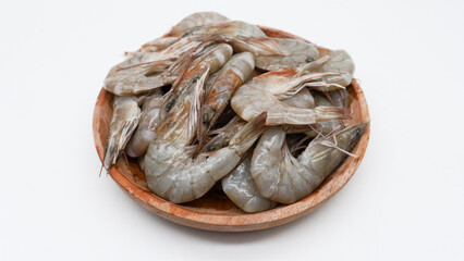 fresh shrimp with isolated white background