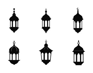 Arabic traditional Ramadan Kareem lanterns set. Set of lantern icons, vector illustration