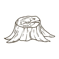 Fototapeta premium tree trunk illustration design graphic line art, hand drawn