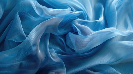 Obraz premium Soft, flowing abstract background of blue fabric, delicate texture, artistic concept of fabric.