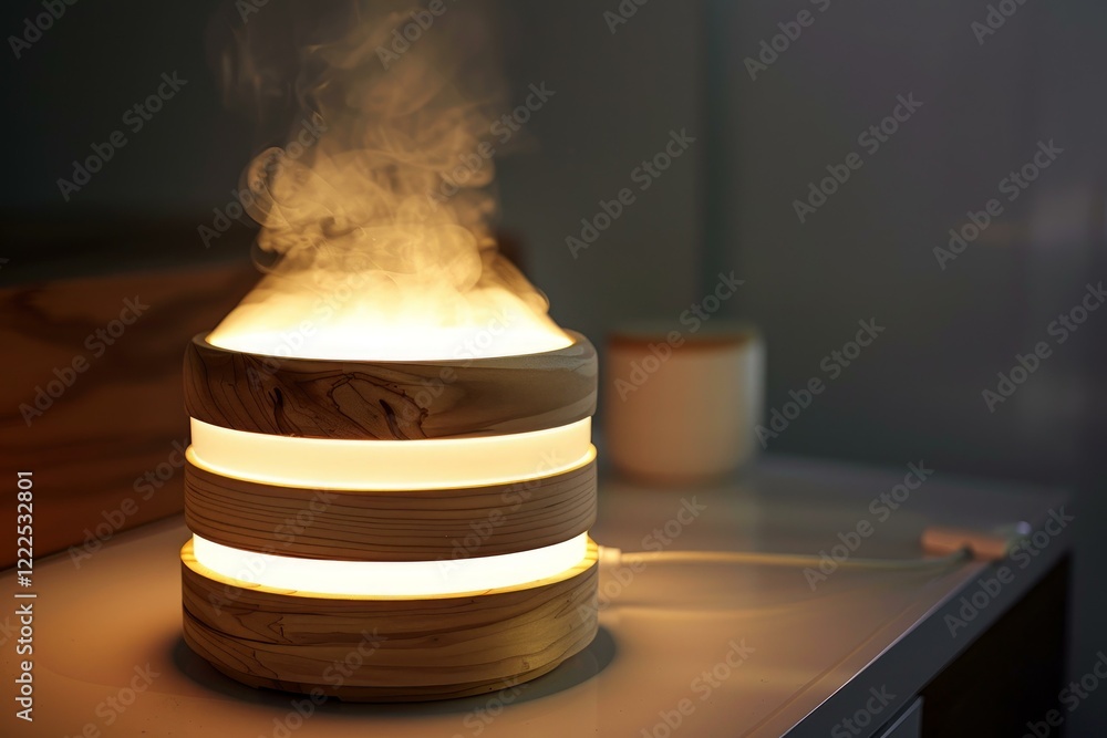 Aufkleber electric diffuser spreading warm light and fragrant vapor, creating a relaxing atmosphere