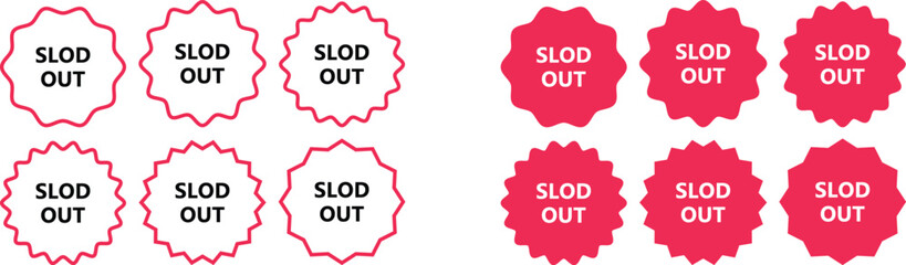 slod out flat and line icon set. slod out tag set. seling item slod out design. High-Quality Sold Out Label. Sorry this event is sold out vector illustration