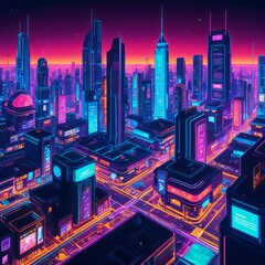 Cyberpunk City in Neon Lights