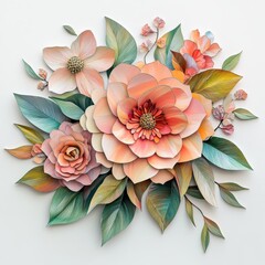 The element of a flower ornament, details of the image are executed separately.