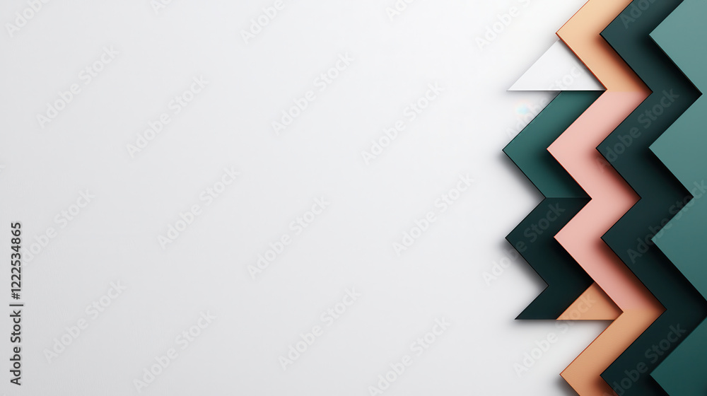 Aufkleber modern geometric chevron design with layered colors and shapes, creating stylish and contemporary lo