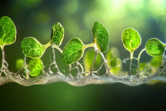 Detailed cellular view of vibrant plant chloroplasts showcasing intricate structures