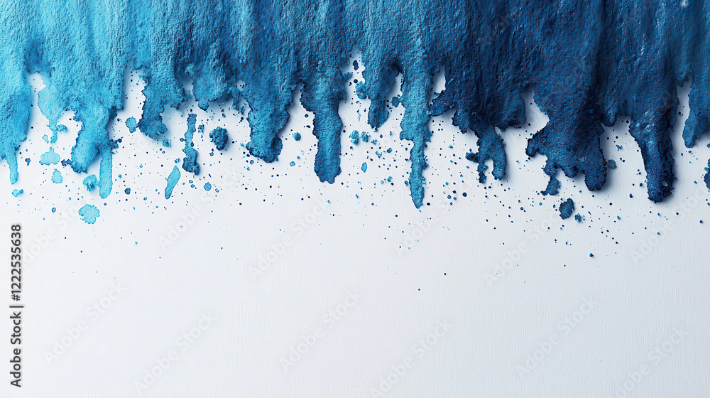 Poster watercolor gradient in light blue tones with drips and splashes. this artistic design creates calmin