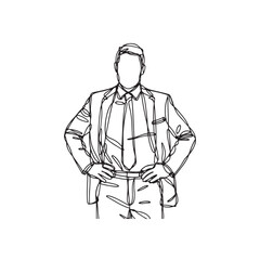 Executive Businessman in Formal Suit - Clean Line Art Vector Drawing - Business man Silhouette - Business man Doodle - Business man Vector - Business man Illustration - Business man Line Art