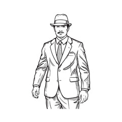 Businessman Line Art in Minimalist Style - Clean and Sleek Design - Business man Silhouette - Business man Doodle - Business man Vector - Business man Illustration - Business man Line Art