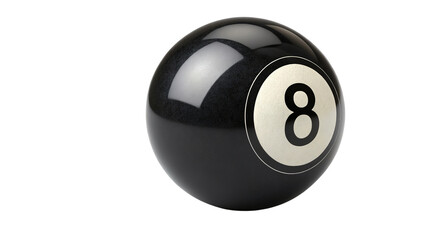 Classic Black Eight Ball for Billiards with a Clean Cut-Out Design on Transparent Background PNG
