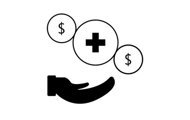money manage for health care icon, medical health care money manage icon 