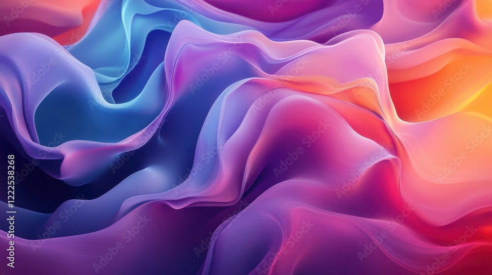 Poster abstract fluid wave background with gradient colors in motion.