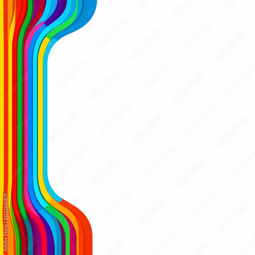 Aufkleber colorful vertical stripes curve into a smooth wave on white background design element