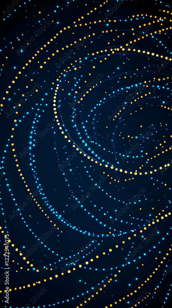 Aufkleber abstract background with swirling lines of glowing dots creates a dynamic visual