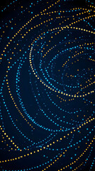 Abstract Background with Swirling Lines of Glowing Dots Creates a Dynamic Visual