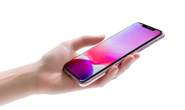 Hand Holding smartphone with Vibrant Display Mockup