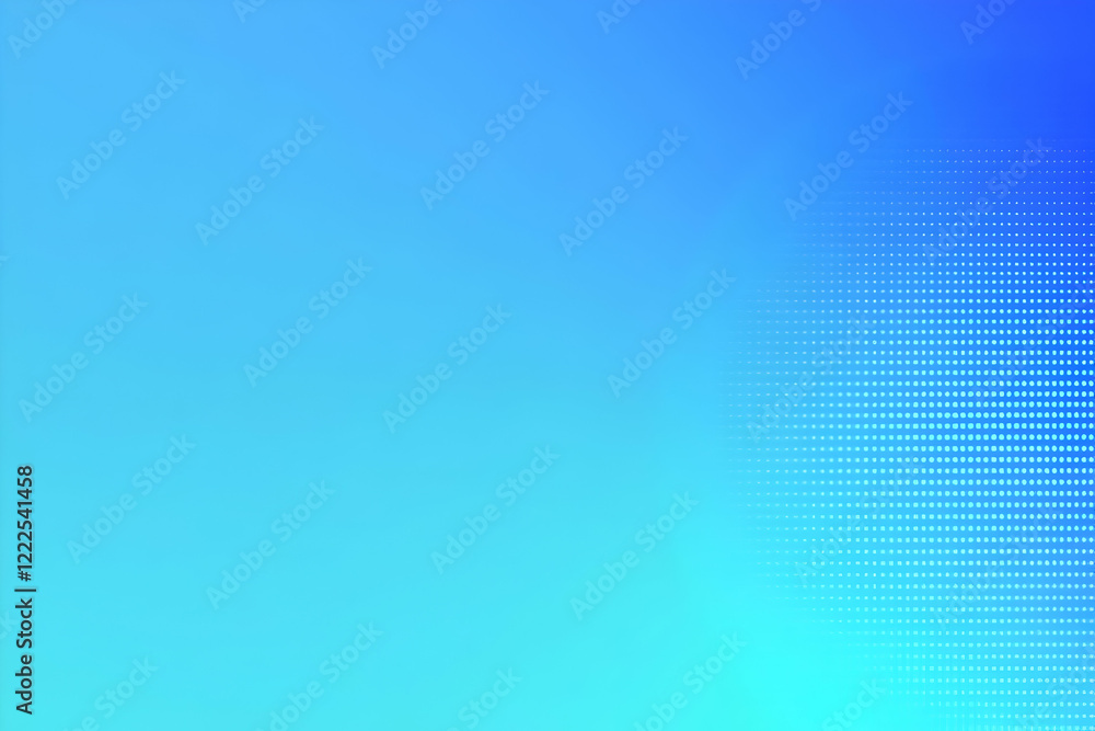 Poster abstract blue background creates a smooth gradient with halftone dots for modern design.