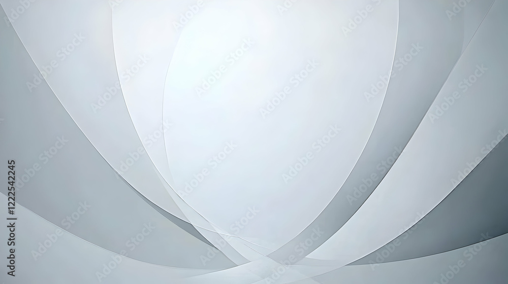 Poster abstract gray curves flow gracefully across a white background creating a sense of movement and dept