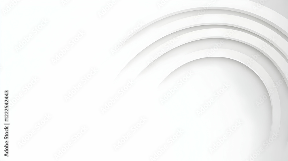 Aufkleber abstract white background with smooth curves creates a clean and modern design with subtle shadows.