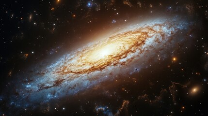 Fototapeta premium Breathtaking Spiral Galaxy in Deep Space with Glowing Core and Cosmic Dust