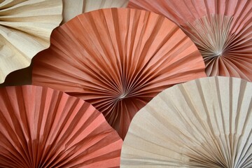 Colorful Paper Fans in Soft Tones for Creative Backgrounds
